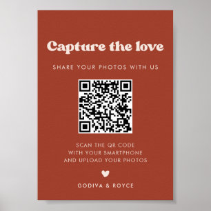 Poster Stylish retro Terracotta Capturez le signe d'amour