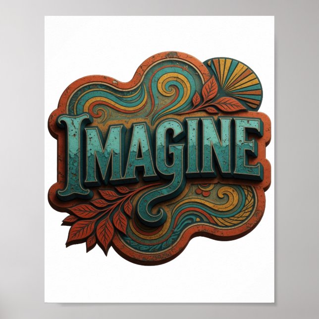 Poster Stylish Teal IMAGINE (Devant)