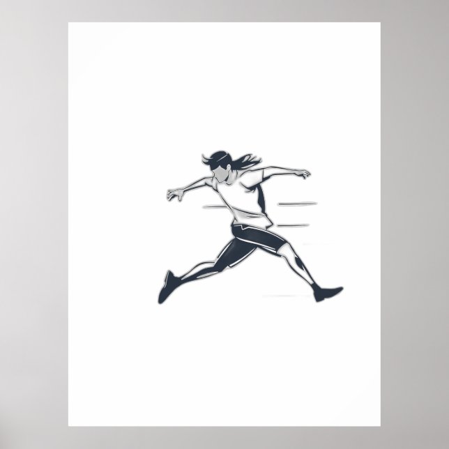 Poster Stylized Silhouette of a Person Running Fast (Devant)
