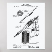 Stylo électrique 1894 Brevet Art Livre blanc