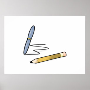 Poster Stylo et crayon
