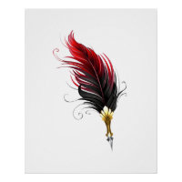 Stylo rouge en plumes avec nib or