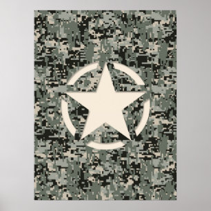 Poster Stylo Star sur le Camouflage numérique