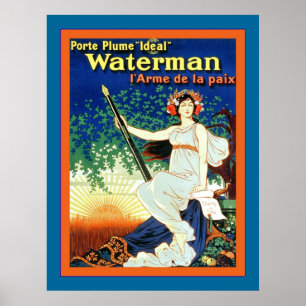 Poster Stylo Waterman français ~ Publicité Vintage