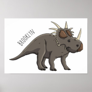 Poster Styracosaurus cartoon illustration 