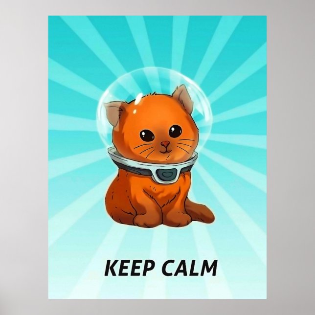 Poster Subnautica Conserver le calme Kitty Couleur fixe (Devant)