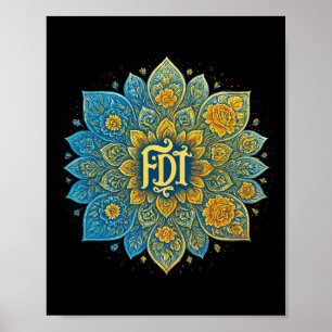 Poster Subtile anti-Trump Mandala Design Feminist Shirt W