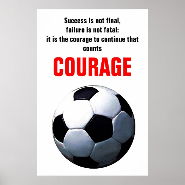 Poster Succès Courage Football Football Inspiration (Devant)