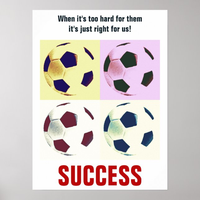 Poster Succès Football Football Motivation Inspiration (Devant)