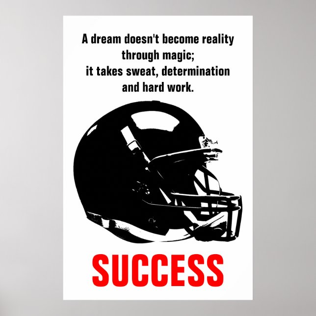 Poster Succès Football Motivation Art Inspirationnel (Devant)