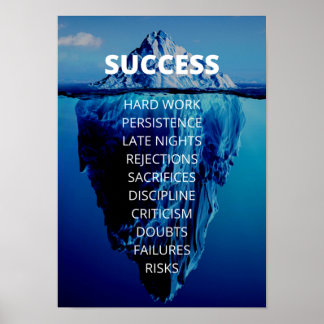 Poster Succès Iceberg Entrepreneur et motivation de burea
