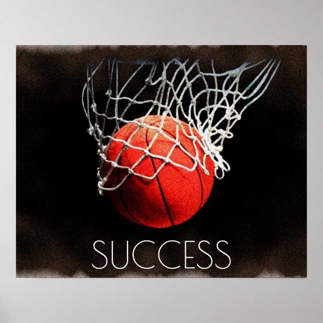 Poster Succès Motivation Basket Tendance Cool élégant (Devant)