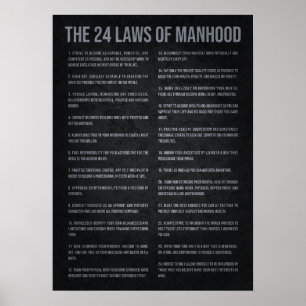 Poster Success Motivation - 24 Laws Of Manhood