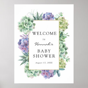 Poster Succulent Baby Shower Welcome Sign