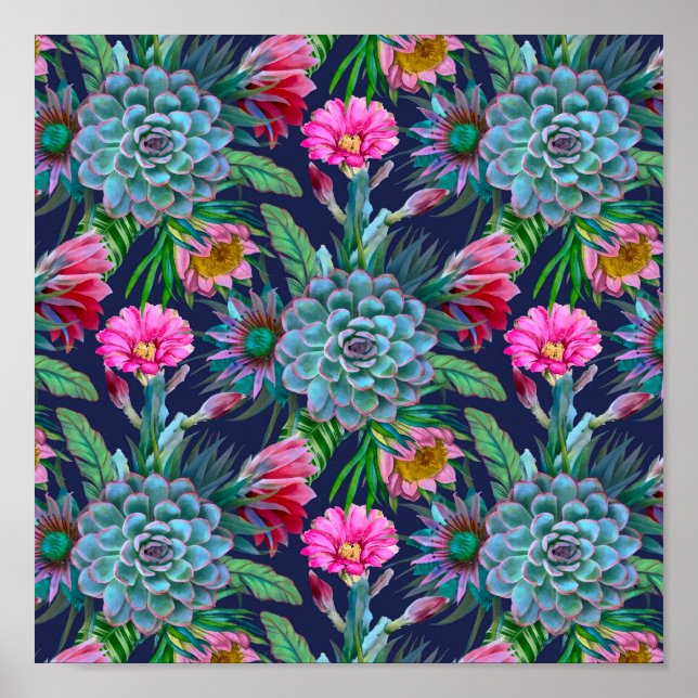 Poster Succulent jardin tropical (Devant)