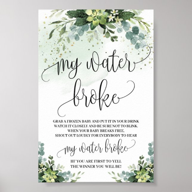 Poster Succulent Mon panneau de table cassé d'eau (Devant)