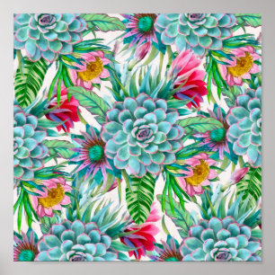Poster Succulents tropical garden