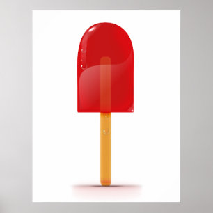 Poster Sucette glacée rouge