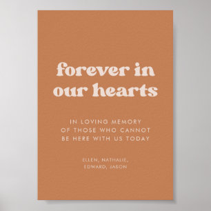 Poster Sucre Brown élégant Forever dans nos coeurs signe