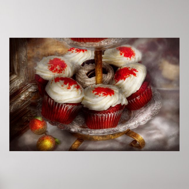 Poster Sucré - Cupcake - Cupcake de velours rouge (Devant)