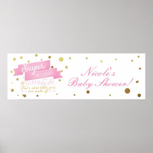 Poster Sucre & épices & Tout Nice Bannière Baby shower