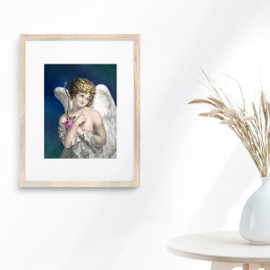 Poster Sucré Vintage Victorien Cupid Romantique