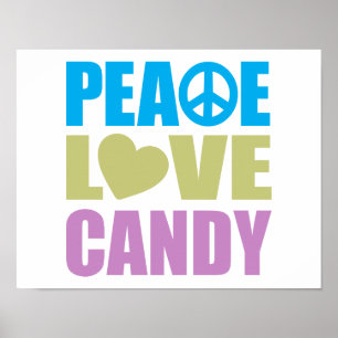Poster Sucrerie d'amour de paix