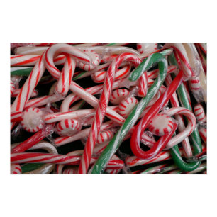 Poster Sucres de canne et menthe de Noël