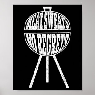 Poster Sucres de viande barbecue Funny No Regrets Clic Gr
