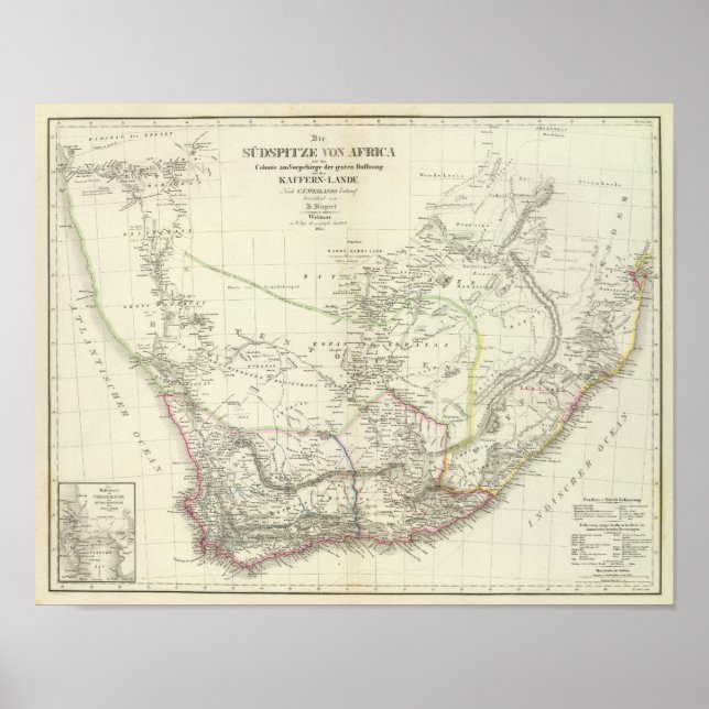 Poster Sud v Afrique - Afrique du Sud (Devant)
