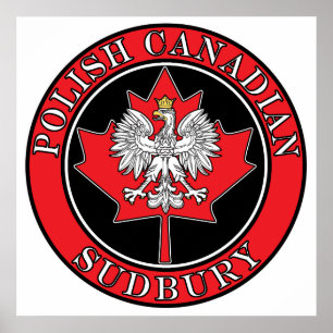 Poster Sudbury Round Feuille canadienne polonaise