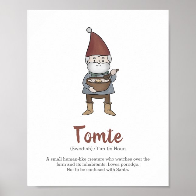 Poster suédois de définition Tomte Gnome (Devant)