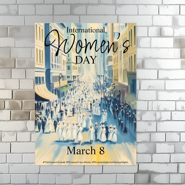 Poster Suffergette de la Journée internationale de la fem (International Women's Day Vintage Suffergette Poster. March 8.)