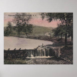 Poster Suffern NY, New York, Chutes de Mahwah, Vintage