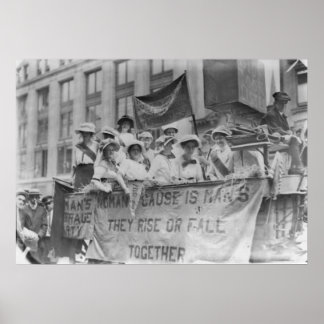 Poster Suffragettes à bord d'un char