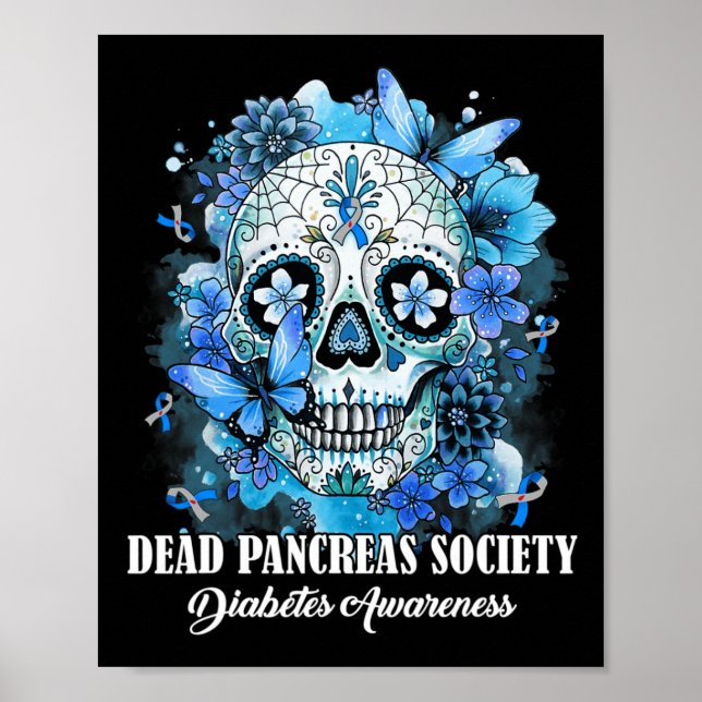 Poster Sugar Skull Dead Pancreas Society Diabète (Devant)