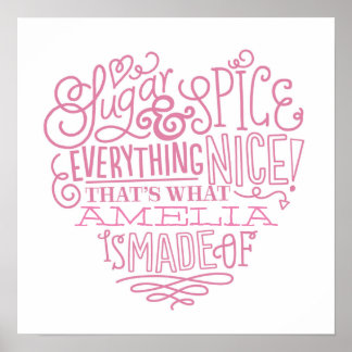 Poster Sugar & Spice Nom de l'enfant Art