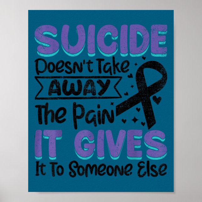 Poster Suicide Prevention Awareness Teal &amp; Purple Rib (Devant)