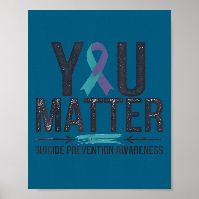 Poster Suicide Prevention Awareness Teal &amp; Purple Rib (Devant)