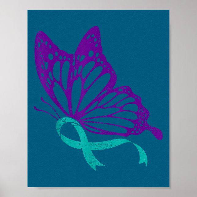 Poster Suicide Prevention Awareness Teal &amp; Purple Rib (Devant)