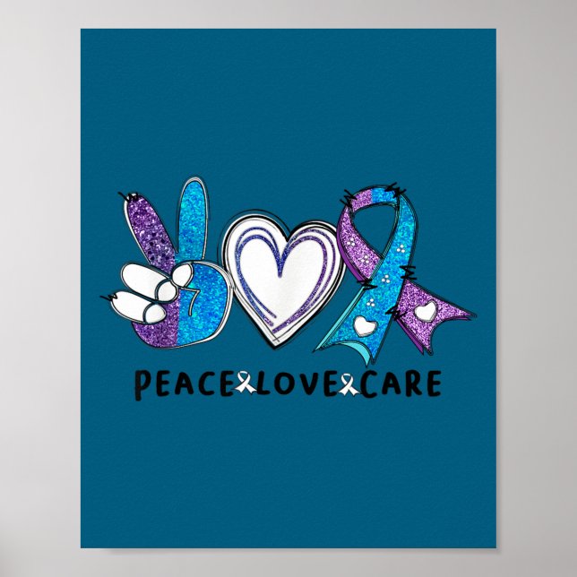 Poster Suicide Prevention Awareness Teal &amp; Purple Rib (Devant)
