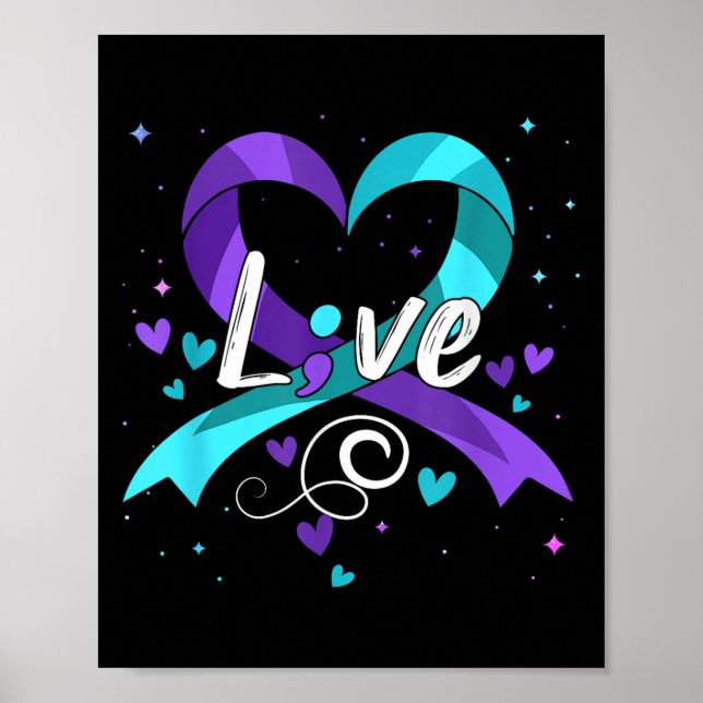 Poster Suicide Prevention - Semicolon Suicide Awareness R (Devant)