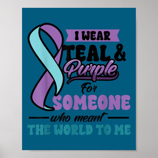 Poster Suicide Prevention Wear Teal Purple Someone Meant  (Devant)