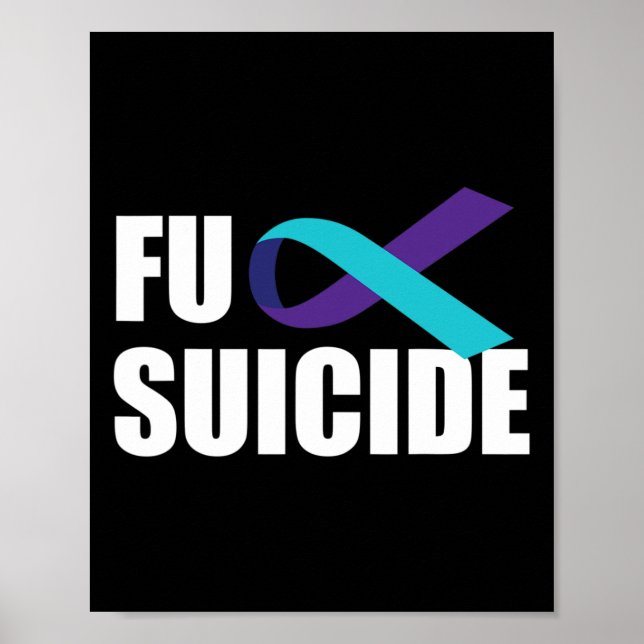 Poster Suicide Sensibilisation au suicide Ruban Préventio (Devant)