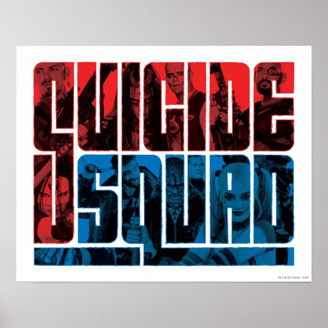 Poster Suicide Squad | et logo bleu (Devant)