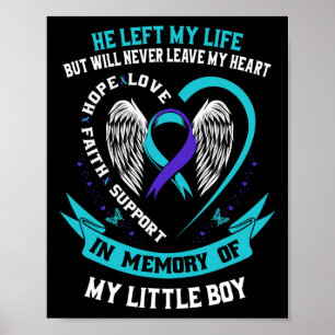 Poster Suicide turquoise Violet Sensibilisation Petit Gar