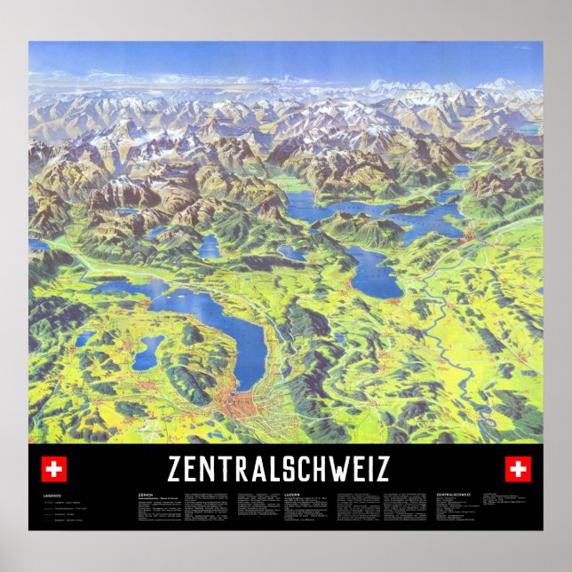 Poster " Suisse : 2021/aujourd - Suisse centrale Panorama (Devant)