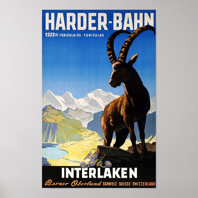 Poster " Suisse : 2022/aujourd'hui Interlaken - Harder Ba (Devant)