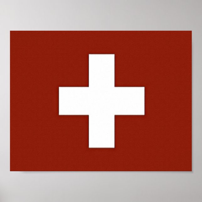 Poster Suisse - Drapeau suisse - (Devant)