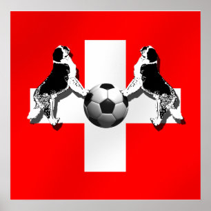 Poster Suisse Football - Brésil 2014 Coupe du Monde Nati
